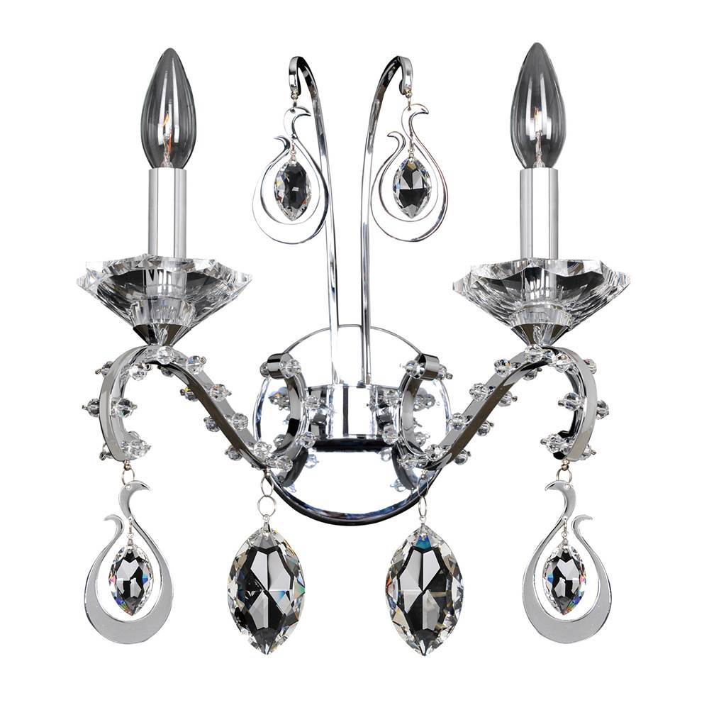 Allegri By Kalco Lighting Torreli 14.2-in 2 Light Socket Chrome/clear Wall Sconce
