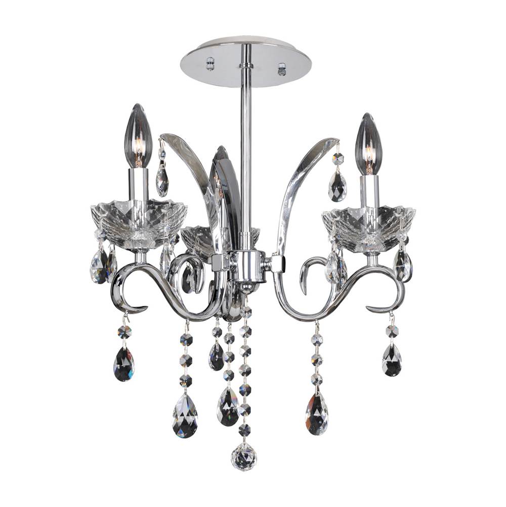 Allegri By Kalco Lighting Catalani 16-in 3 Light Socket Chrome/clear Flush Mount