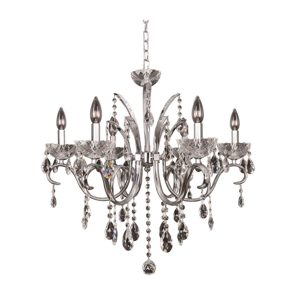 Allegri By Kalco Lighting Catalani 26-in 6 Light Socket Chrome/clear Chandelier