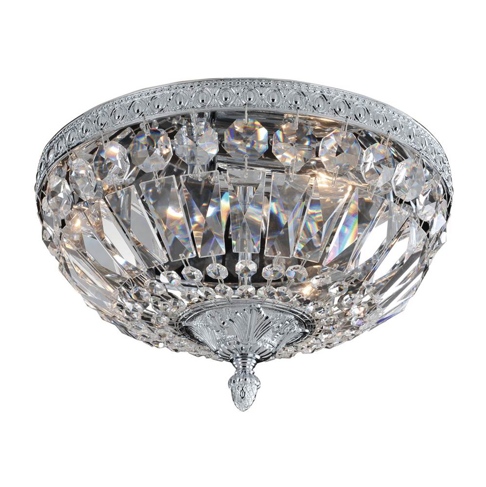 Allegri By Kalco Lighting Lemire 12-in 3 Light Socket Chrome/clear Flush Mount