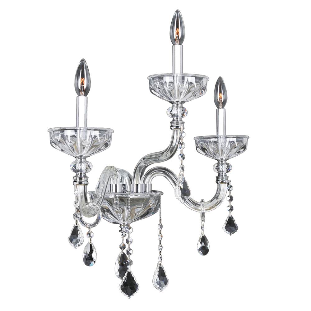 Allegri By Kalco Lighting Clovio 23-in 3 Light Socket Chrome/clear Wall Sconce