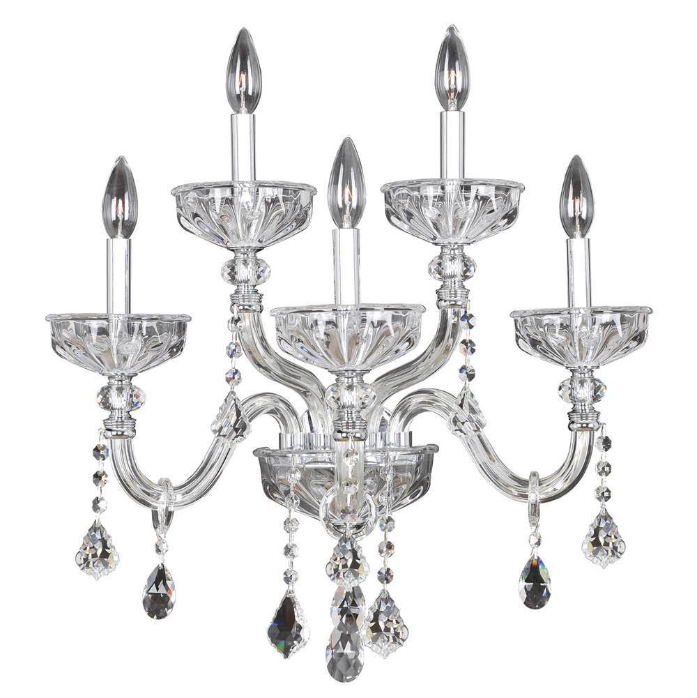 Allegri By Kalco Lighting Clovio 14-in 5 Light Socket Chrome/clear Wall Sconce