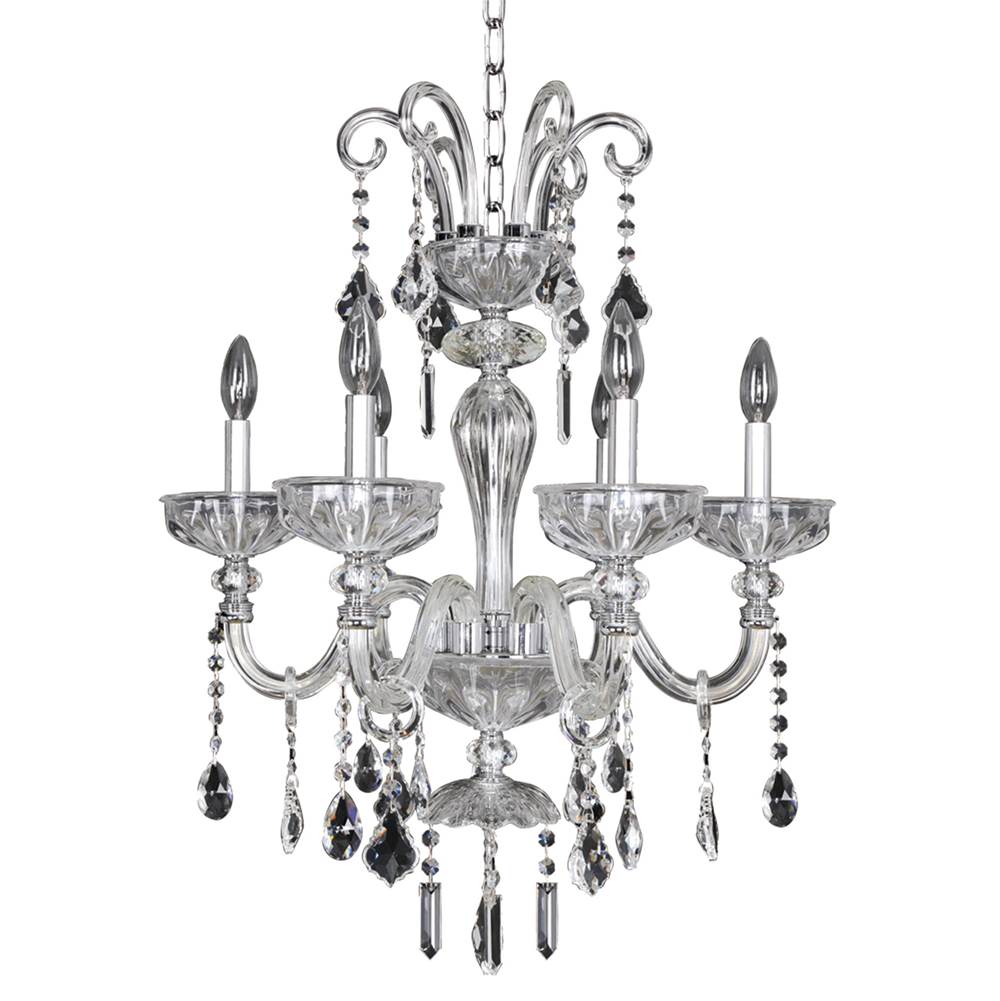 Allegri By Kalco Lighting Clovio 23-in 6 Light Socket Chrome/clear Chandelier