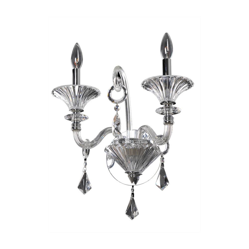Allegri By Kalco Lighting Chauvet 19.5-in 2 Light Socket Chrome/clear Wall Sconce