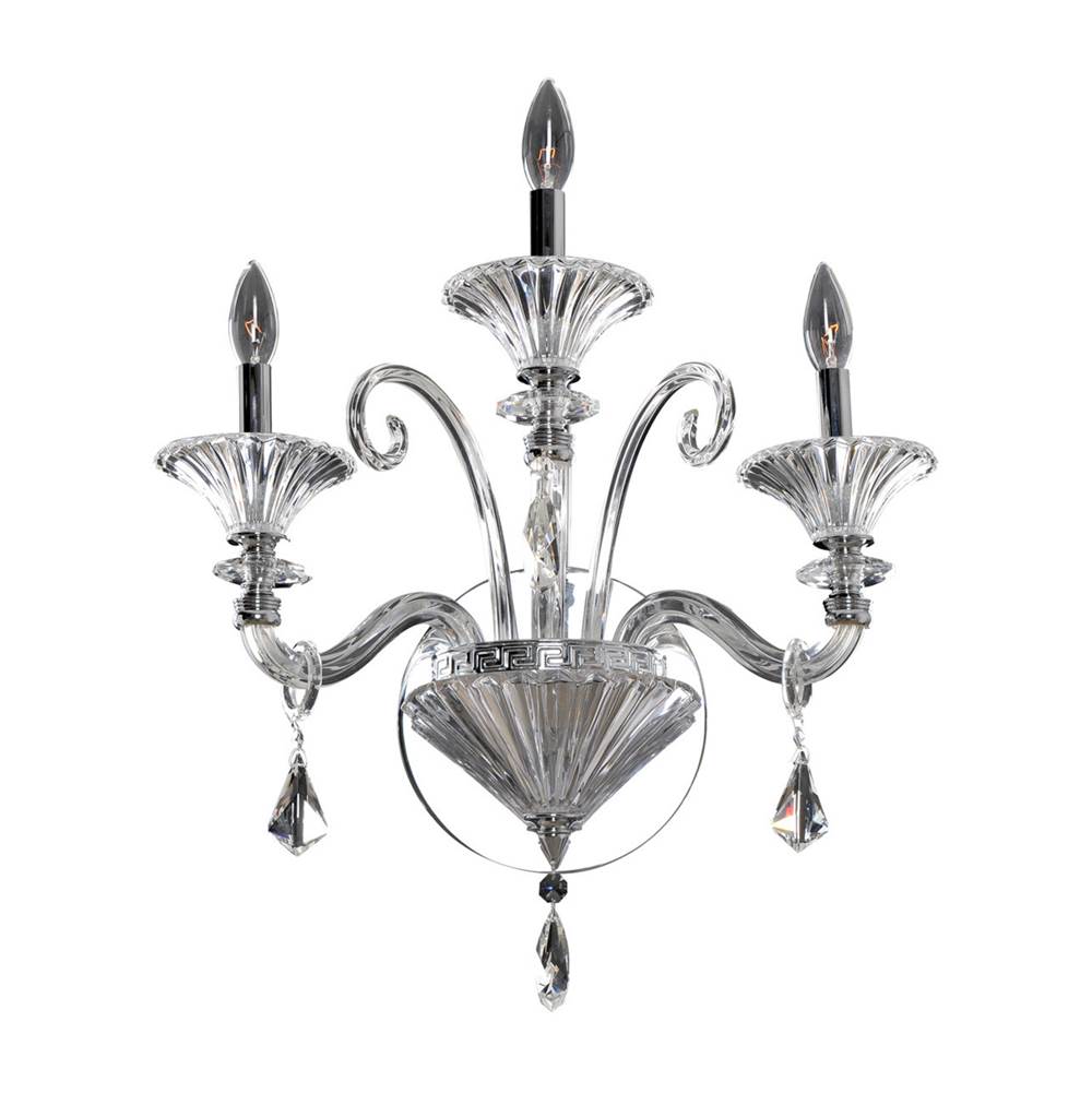 Allegri By Kalco Lighting Chauvet 22.5-in 3 Light Socket Chrome/clear Wall Sconce