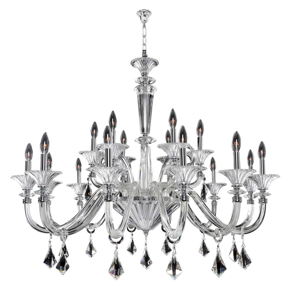Allegri By Kalco Lighting Chauvet 43-in 18 Light Socket Chrome/clear Chandelier