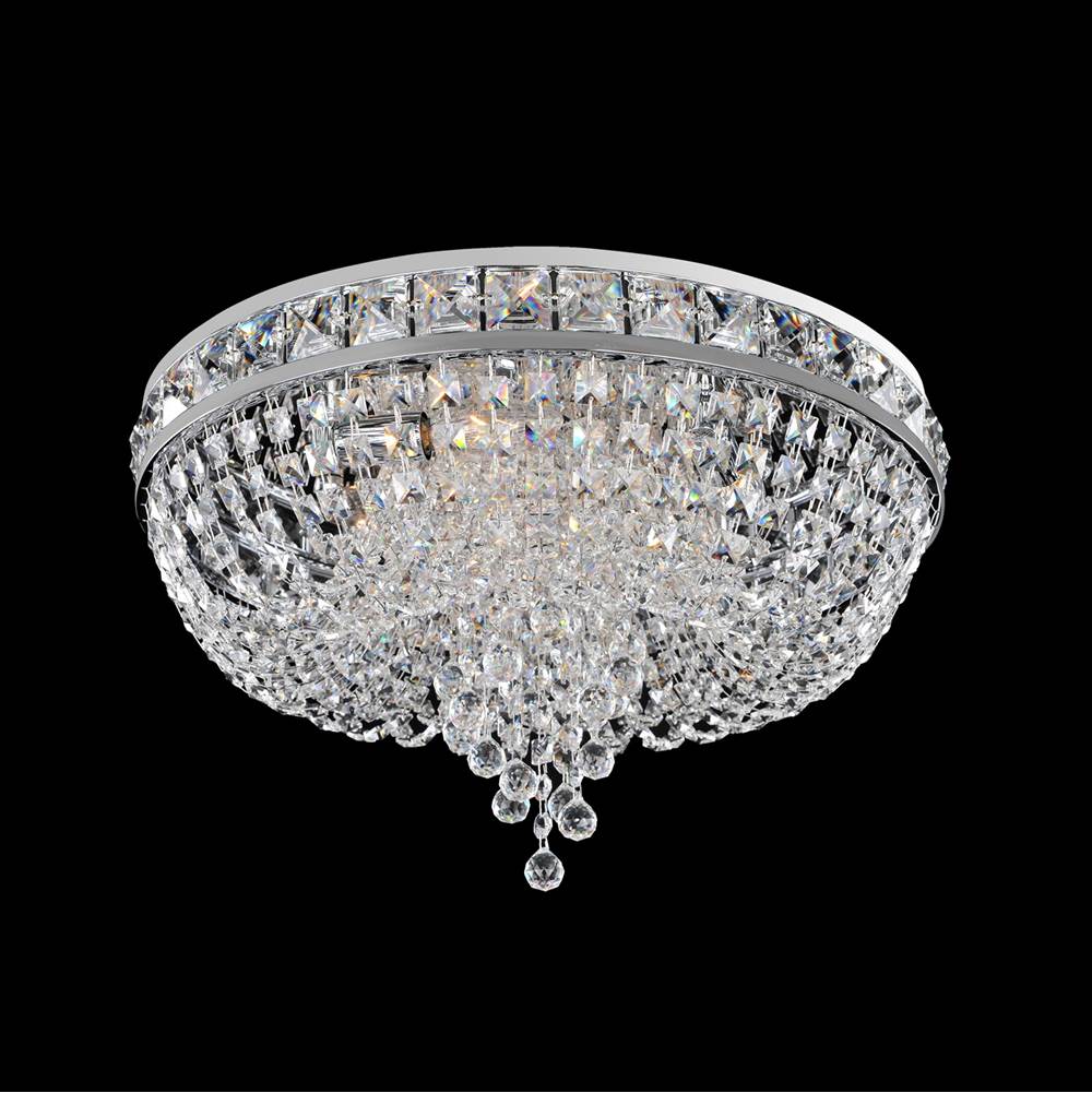 Allegri By Kalco Lighting Cascata 18-in 4 Light Socket Chrome/clear Flush Mount