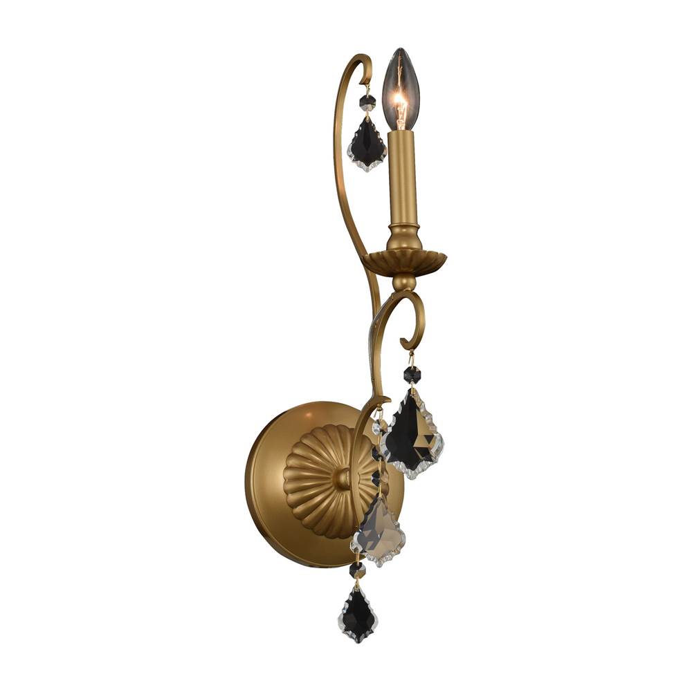 Allegri By Kalco Lighting Elise 20-in 1 Light Socket Gold Patina/clear Wall Sconce