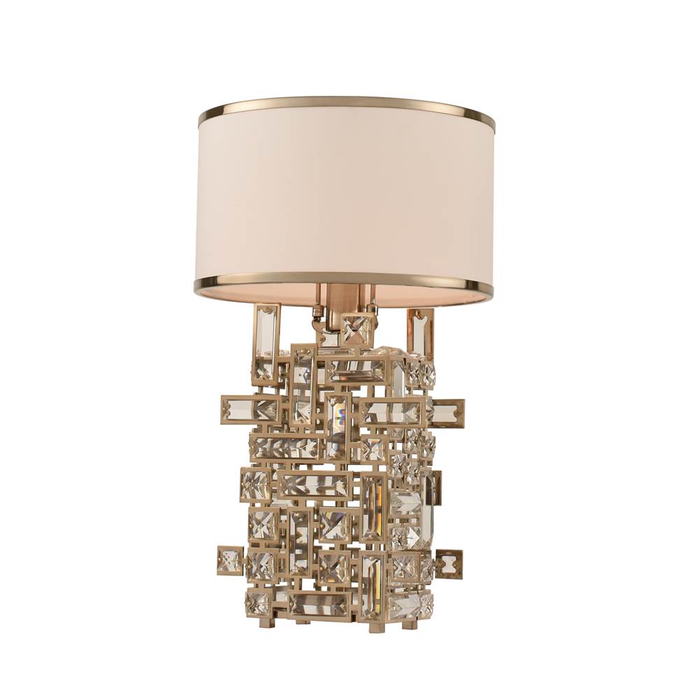 Allegri By Kalco Lighting Vermeer 12-in 1 Light Socket Brushed Champagne Gold/clear Table Lamp