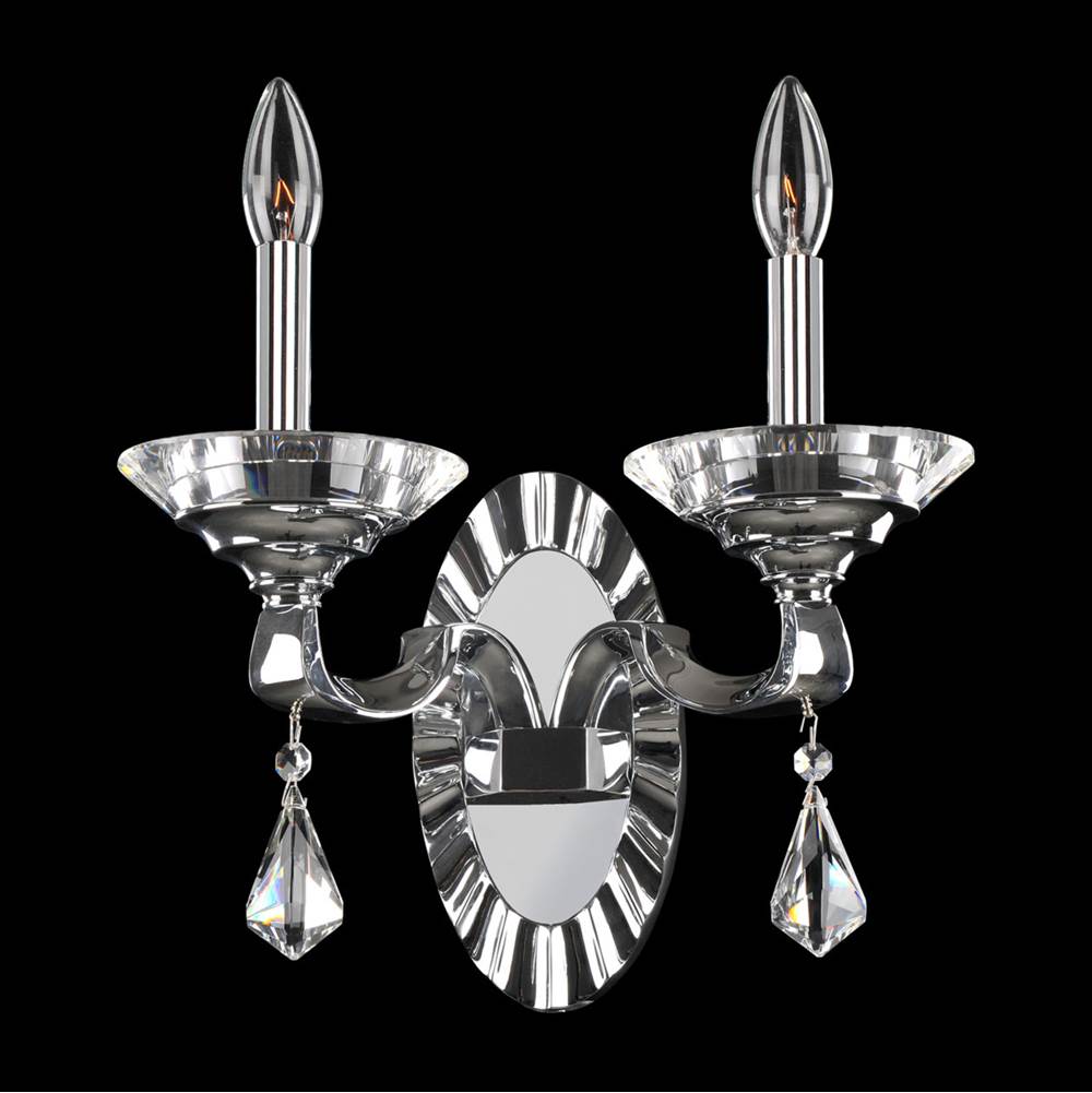 Allegri By Kalco Lighting Cosimo 14-in 2 Light Socket Chrome/clear Wall Sconce