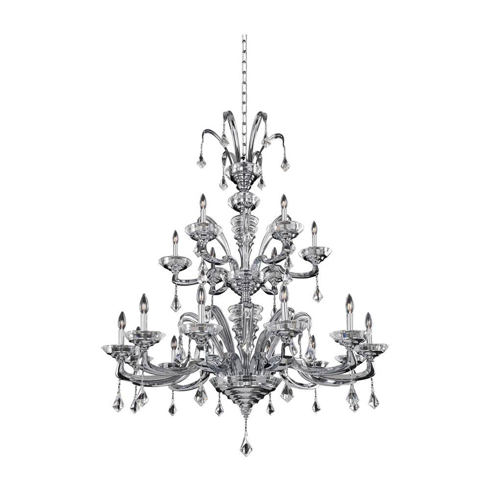 Allegri By Kalco Lighting Cosimo 47.75-in 18 Light Socket Chrome/clear Chandelier