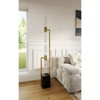 Allegri By Kalco Lighting Apollo 72-in 1 Light Led Winter Brass/clear Floor Lamp