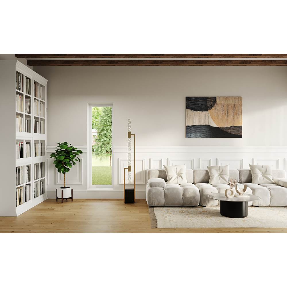 Allegri By Kalco Lighting 028095-044-FR001 Winter Brass Apollo 72-in 1 Light Led Winter Brass/clear Floor Lamp Image 2