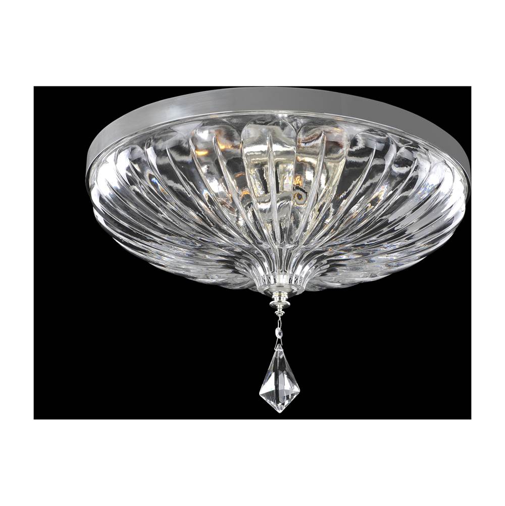 Allegri By Kalco Lighting Orecchini 20-in 4 Light Socket 2 Tone Silver/clear Flush Mount
