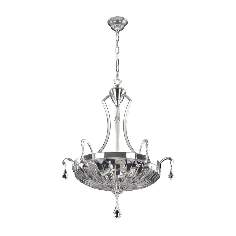Allegri By Kalco Lighting Orecchini 26-in 6 Light Socket 2 Tone Silver/clear Pendant