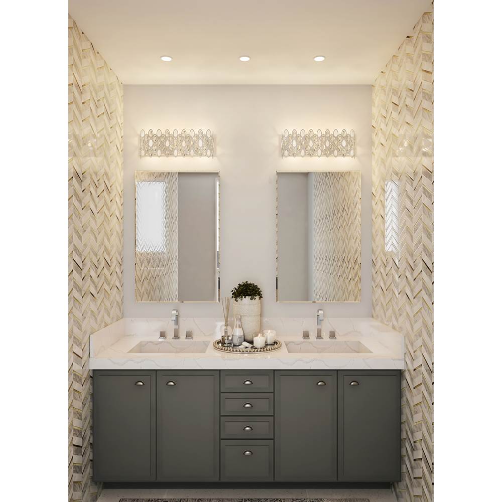Allegri By Kalco Lighting Prive 25-in 6 Light Socket Silver/clear Vanity Light