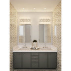 Allegri By Kalco Lighting Prive 25-in 6 Light Socket Silver/clear Vanity Light