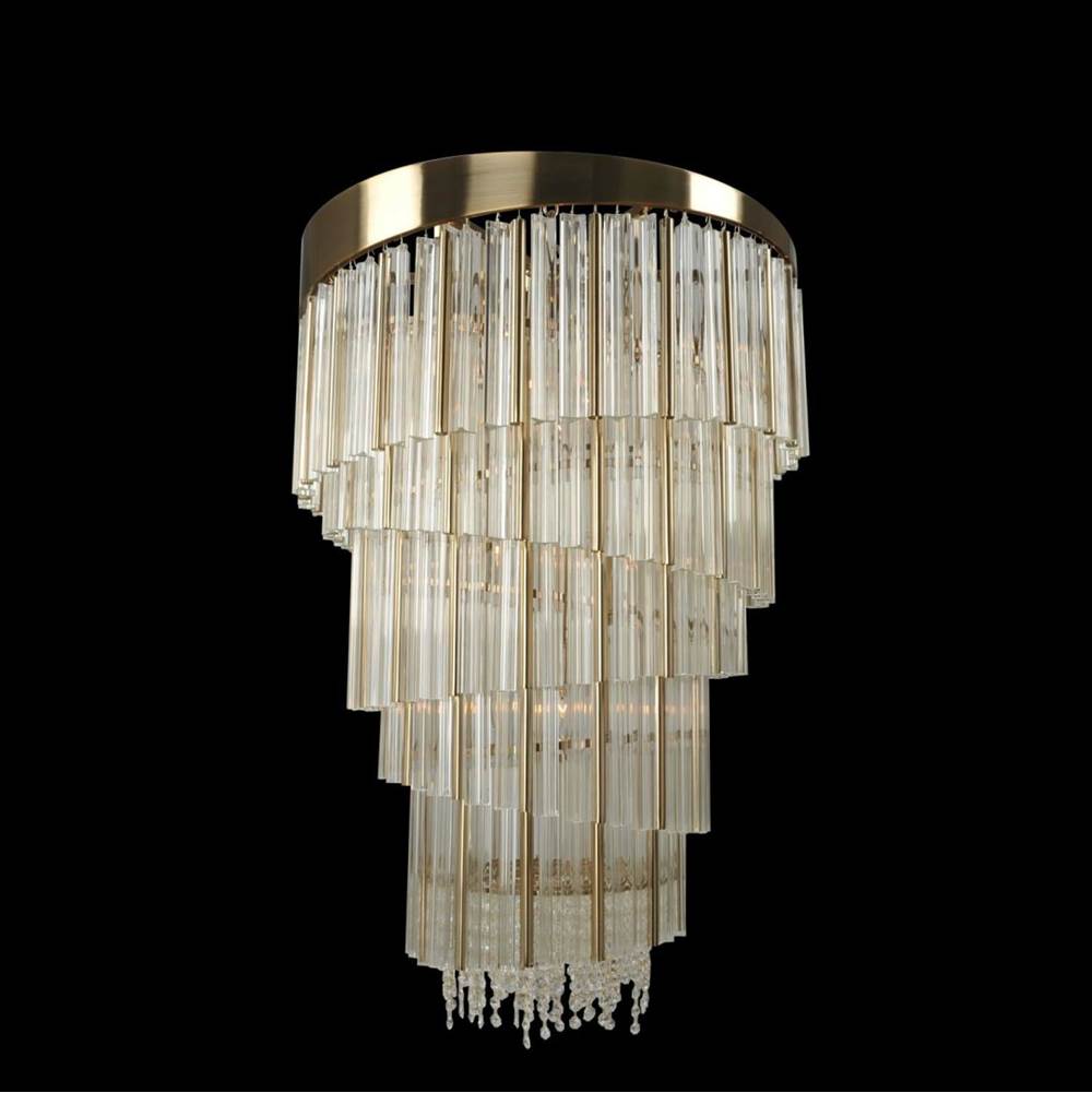 Allegri By Kalco Lighting Espirali 27-in 15 Light Socket Brushed Champagne Gold/clear Chandelier