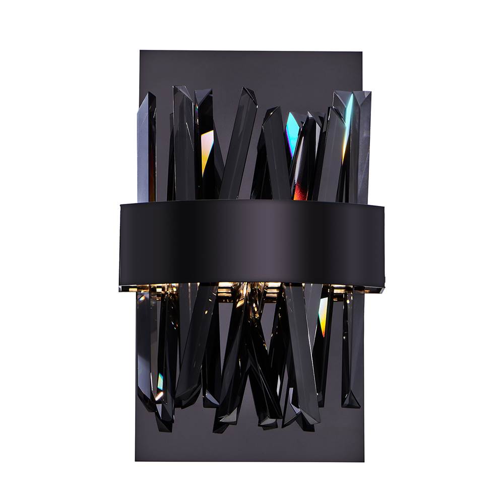 Allegri By Kalco Lighting 030220-184 Black Nickel Glacier 12-in 1 Light Led Black Nickel/smoked Firenze Wall Sconce Image 3