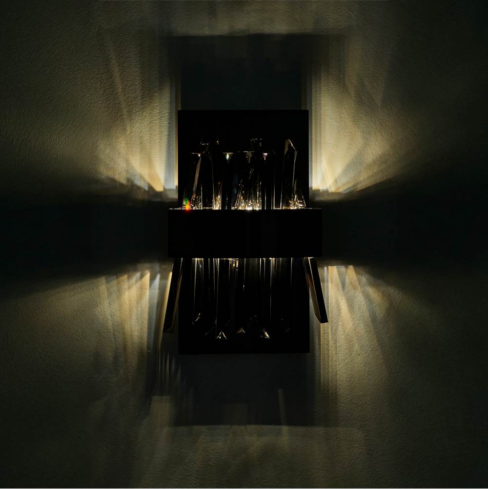 Allegri By Kalco Lighting 030220-184 Black Nickel Glacier 12-in 1 Light Led Black Nickel/smoked Firenze Wall Sconce Image 2