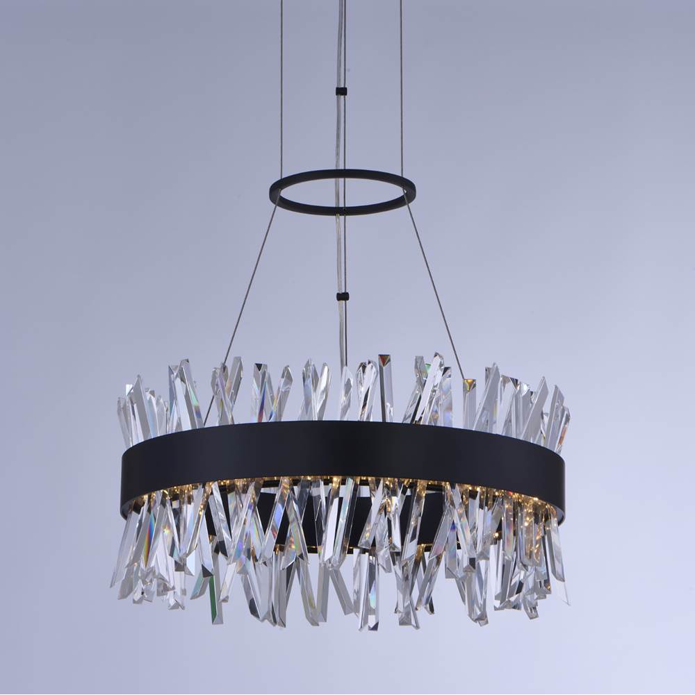 Allegri By Kalco Lighting 030253-052 Matte Black Glacier 20-in 1 Light Led Matte Black (fluorocarbon) Pendant Image 2