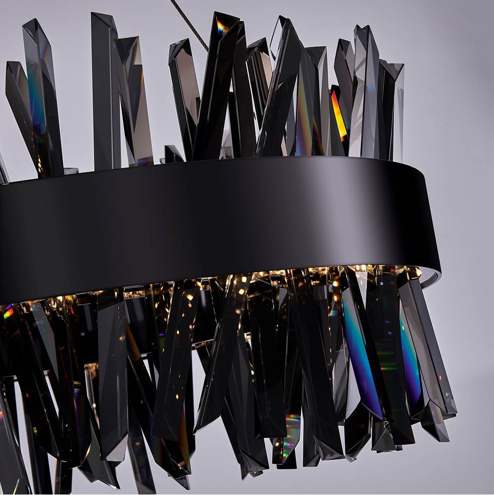 Allegri By Kalco Lighting 030253-184 Black Nickel Glacier 20-in 1 Light Led Black Nickel/smoked Firenze Pendant Image 5