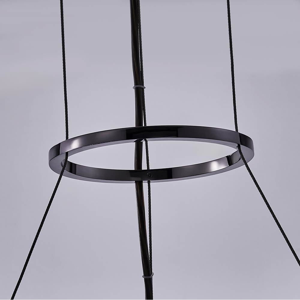 Allegri By Kalco Lighting 030253-184 Black Nickel Glacier 20-in 1 Light Led Black Nickel/smoked Firenze Pendant Image 4