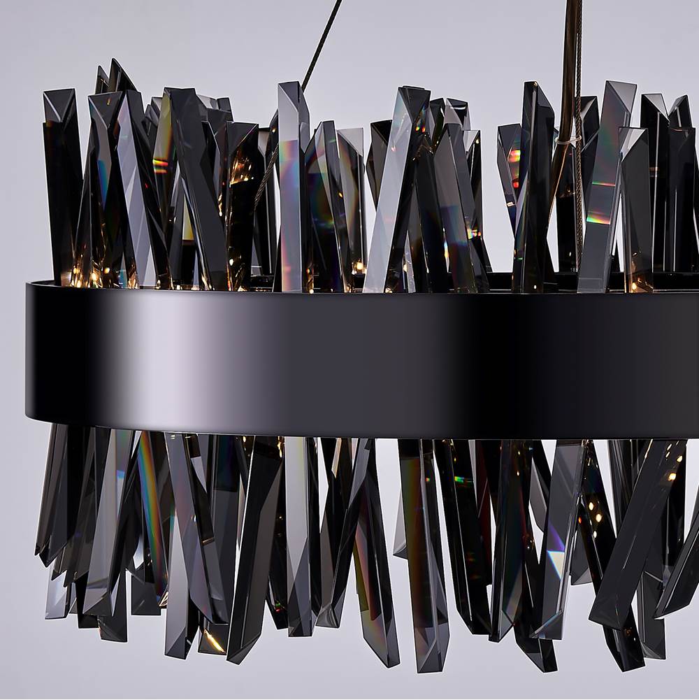 Allegri By Kalco Lighting 030253-184 Black Nickel Glacier 20-in 1 Light Led Black Nickel/smoked Firenze Pendant Image 3