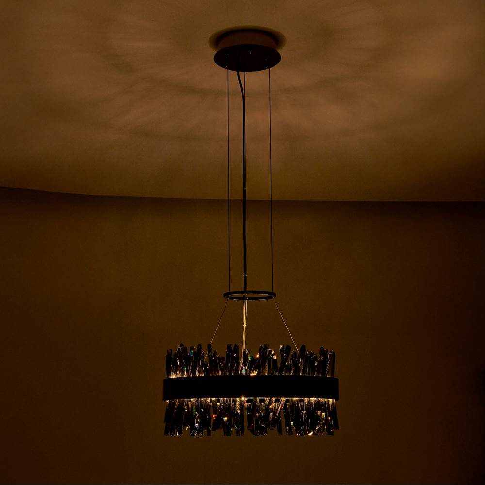 Allegri By Kalco Lighting 030253-184 Black Nickel Glacier 20-in 1 Light Led Black Nickel/smoked Firenze Pendant Image 2