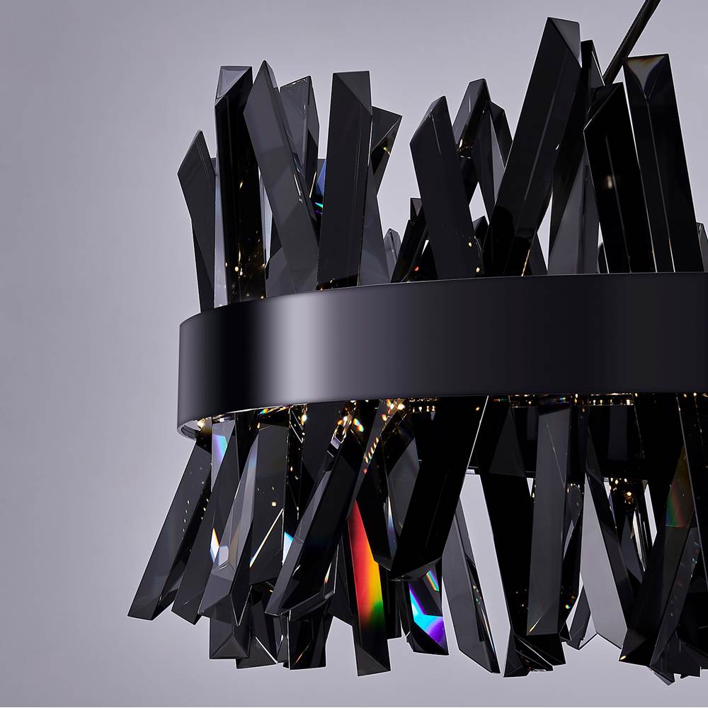 Allegri By Kalco Lighting 030255-184 Black Nickel Glacier 32-in 1 Light Led Black Nickel/smoked Firenze Pendant Image 5