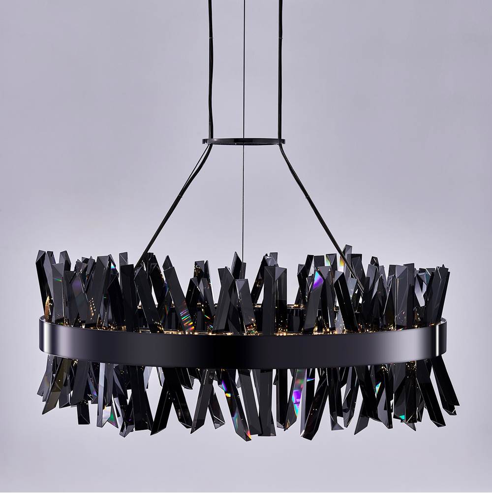 Allegri By Kalco Lighting 030255-184 Black Nickel Glacier 32-in 1 Light Led Black Nickel/smoked Firenze Pendant Image 3
