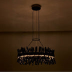 Allegri By Kalco Lighting 030255-184 Black Nickel Glacier 32-in 1 Light Led Black Nickel/smoked Firenze Pendant Image 2