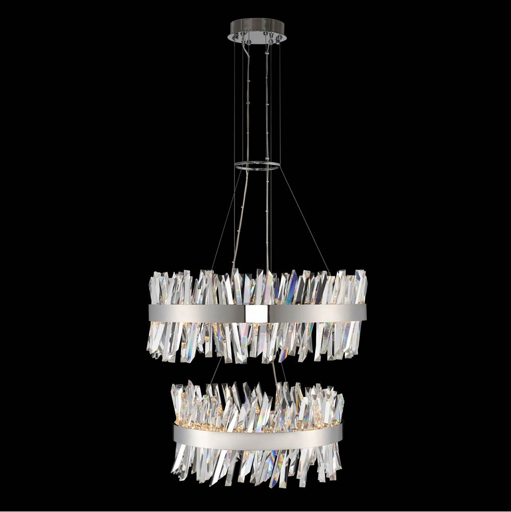 Allegri By Kalco Lighting Glacier 32-in 2 Light Led Chrome Tiered Chandelier