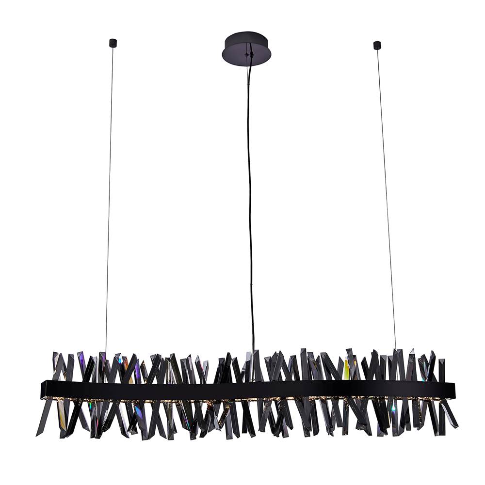 Allegri By Kalco Lighting 030258-184 Black Nickel Glacier 60-in 1 Light Led Black Nickel/smoked Firenze Linear Pendant Image 7