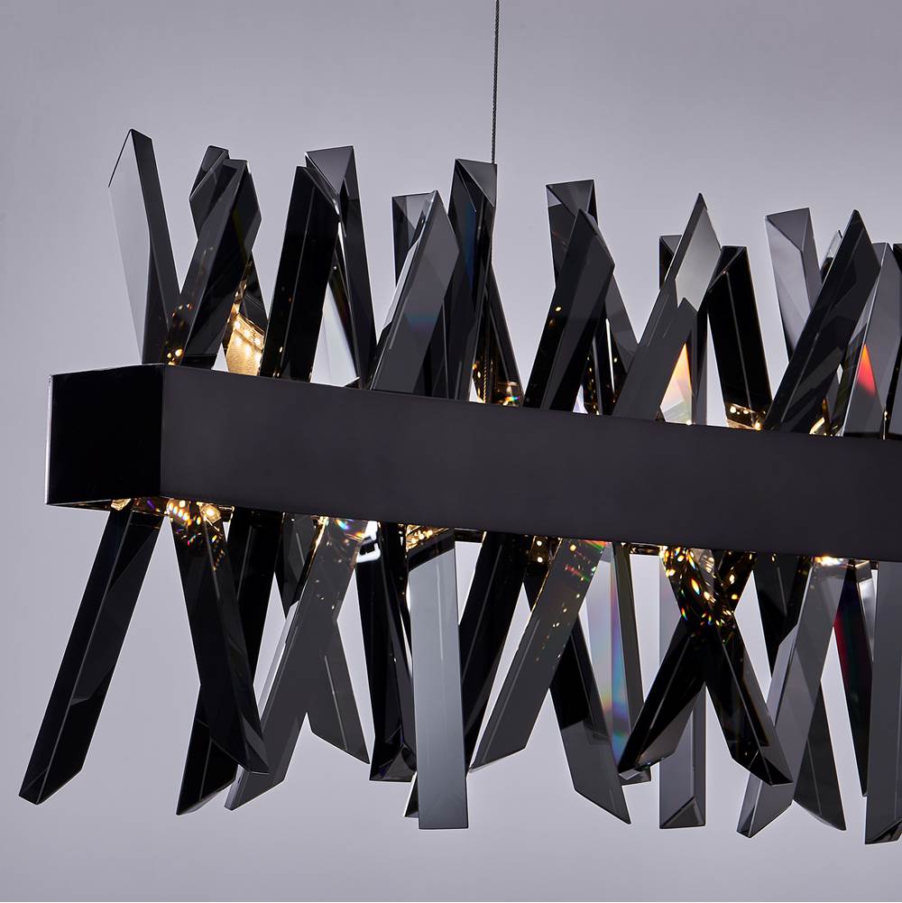 Allegri By Kalco Lighting 030258-184 Black Nickel Glacier 60-in 1 Light Led Black Nickel/smoked Firenze Linear Pendant Image 6