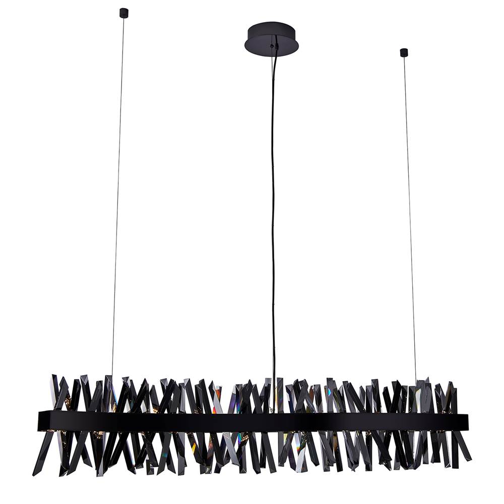 Allegri By Kalco Lighting 030258-184 Black Nickel Glacier 60-in 1 Light Led Black Nickel/smoked Firenze Linear Pendant Image 3