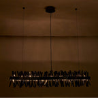 Allegri By Kalco Lighting 030258-184 Black Nickel Glacier 60-in 1 Light Led Black Nickel/smoked Firenze Linear Pendant Image 2