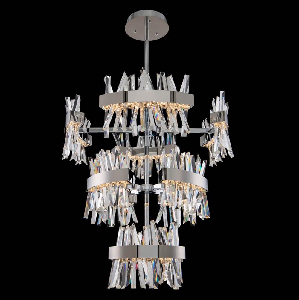 Allegri By Kalco Lighting Glacier 36-in 1 Light Led Chrome Tiered Chandelier