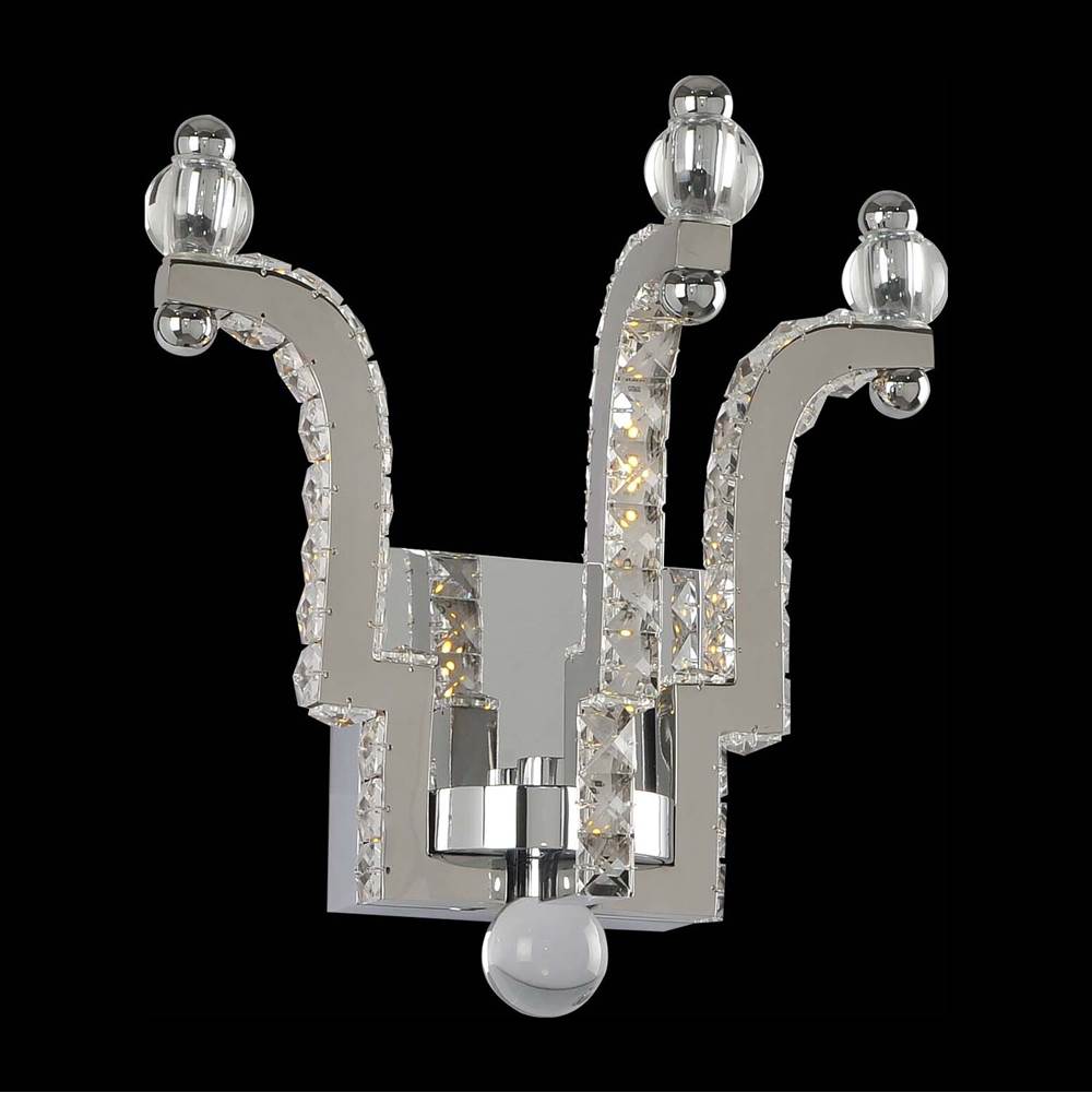 Allegri By Kalco Lighting Cambria 11-in 3 Light Led Chrome/clear Wall Sconce