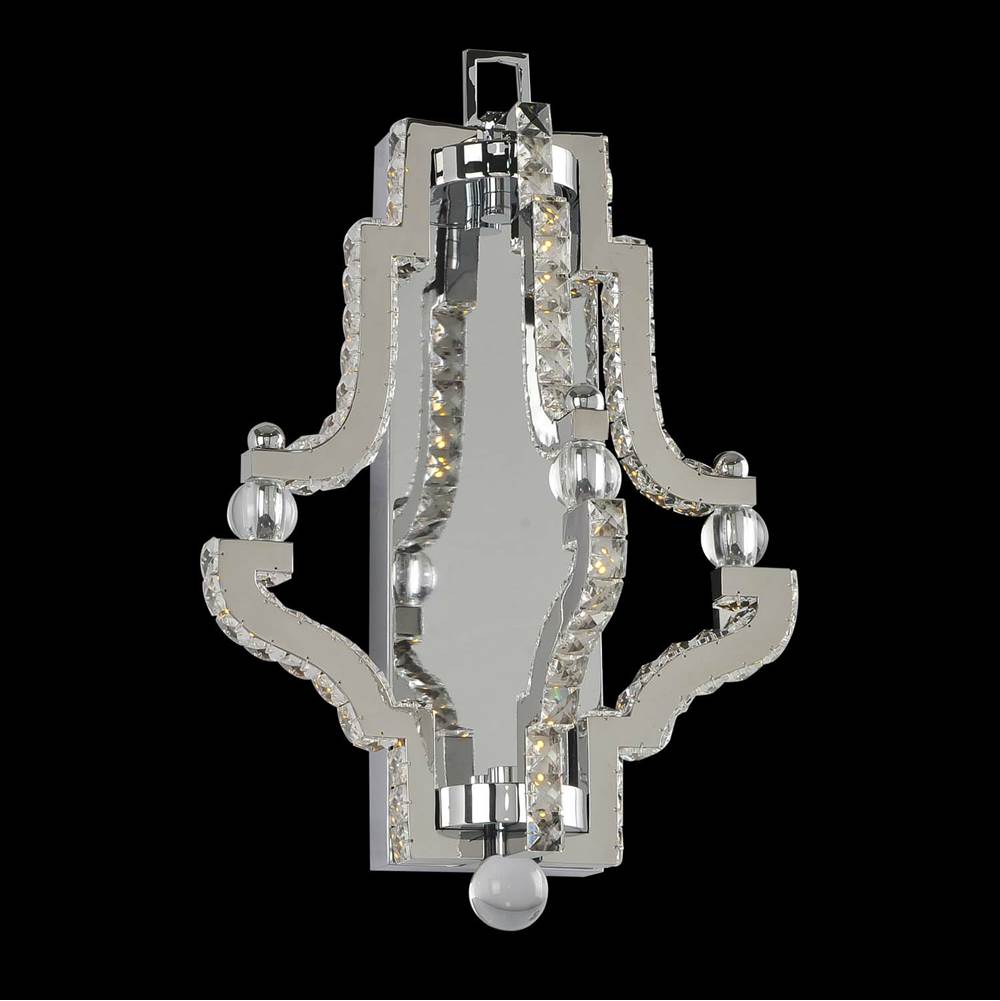 Allegri By Kalco Lighting Cambria 18-in 1 Light Led Chrome/clear Wall Sconce