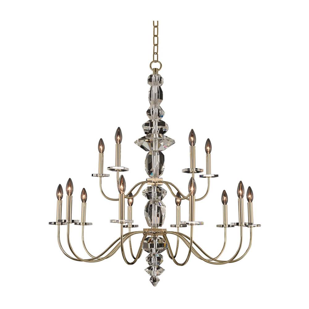 Allegri By Kalco Lighting Bolivar 38-in 15 Light Socket Champagne Gold/clear Tiered Chandelier