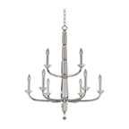 Allegri By Kalco Lighting 031352-010-FR001 Chrome Palermo 31-in 9 Light Socket Chrome/clear Tiered Chandelier Image 1