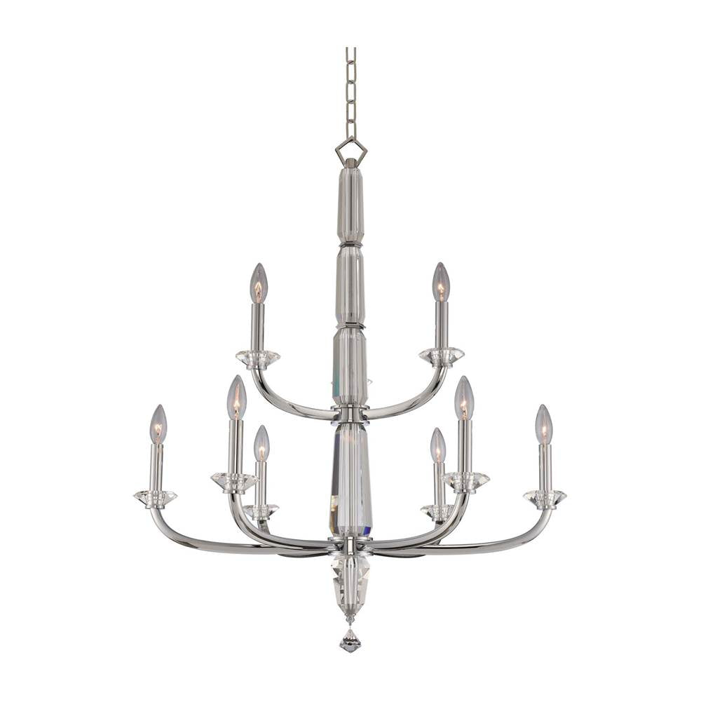 Allegri By Kalco Lighting 031352-010-FR001 Chrome Palermo 31-in 9 Light Socket Chrome/clear Tiered Chandelier Image 1