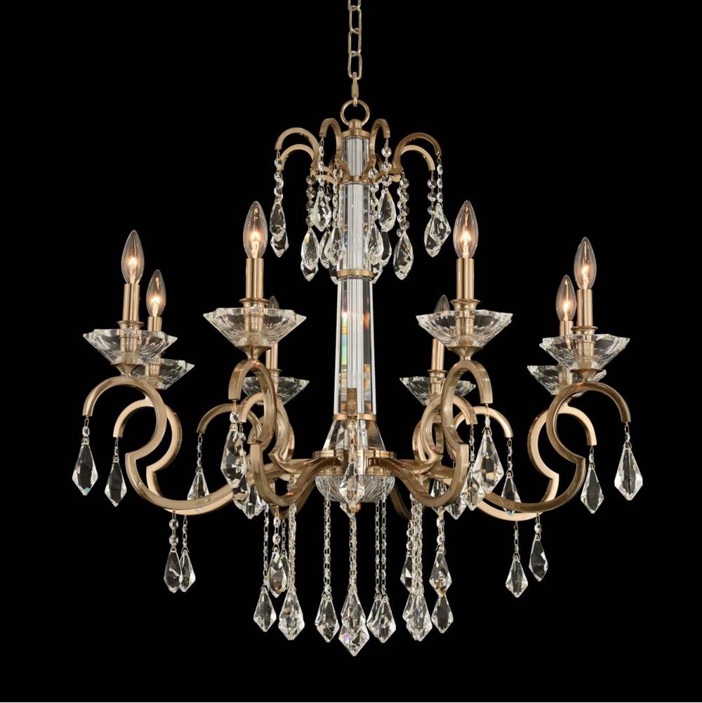 Allegri By Kalco Lighting Valencia 32-in 8 Light Socket Brushed Champagne Gold/clear Chandelier