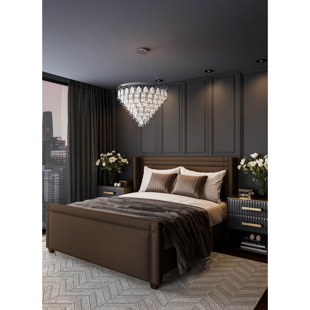 Allegri By Kalco Lighting Carmella 27-in 9 Light Socket Chrome/clear Chandelier