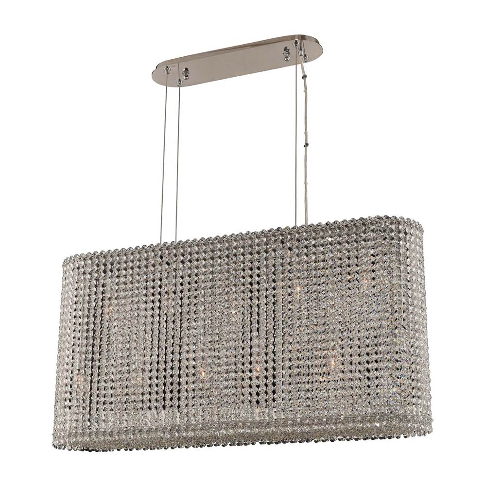 Allegri By Kalco Lighting Torre 40-in 11 Light Socket Chrome/clear Linear Pendant