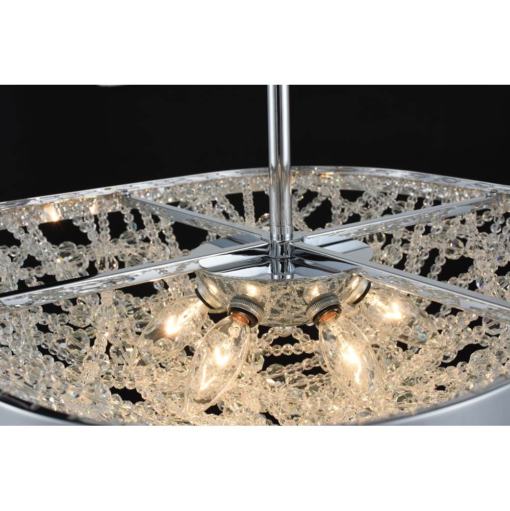 Allegri By Kalco Lighting 032450-010-FR001 Chrome Lana 21-in 6 Light Socket Chrome/clear Pendant Image 3
