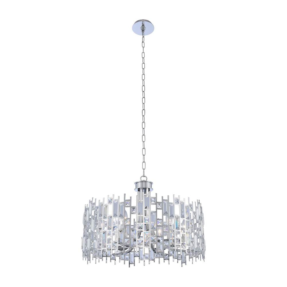 Allegri By Kalco Lighting Fonseca 26-in 6 Light Socket Chrome/clear Pendant