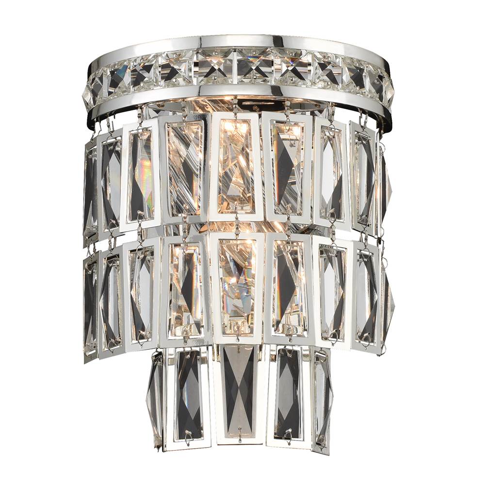 Allegri By Kalco Lighting Kasturi 9-in 2 Light Socket Silver/clear Wall Sconce