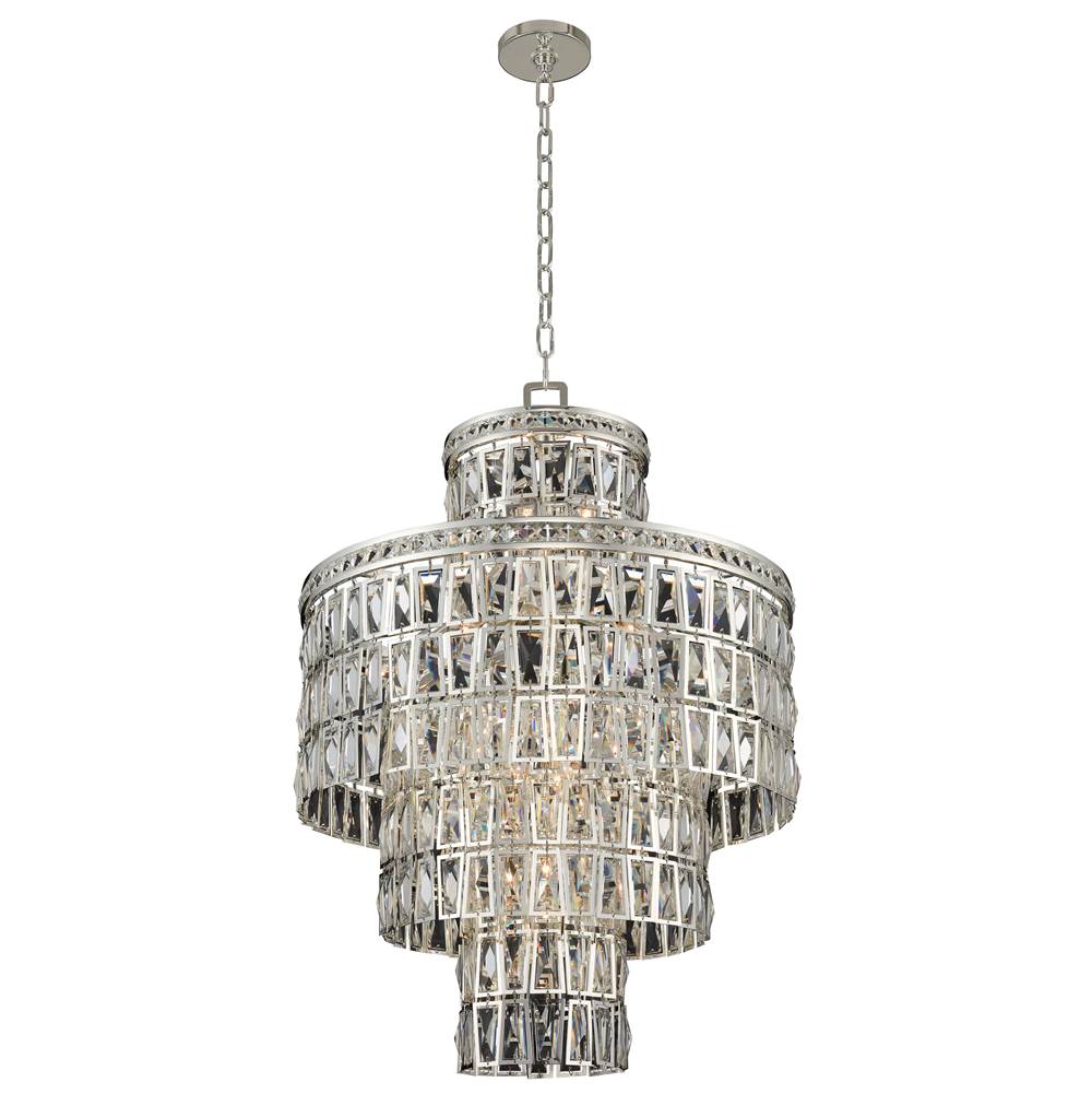 Allegri By Kalco Lighting 033251-014-FR001 Silver Kasturi 24-in 13 Light Socket Silver/clear Pendant Image 1
